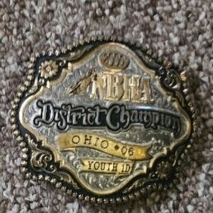 Two championship buckles